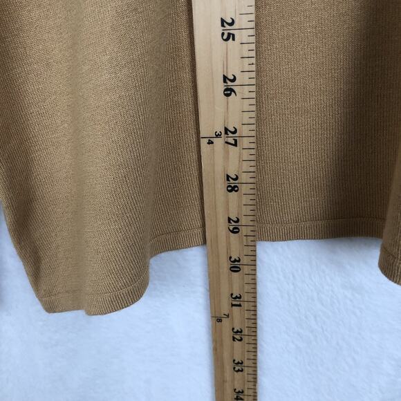 NWT SOFT SURROUNDINGS Beaded Sweater Plus Sz 2X Camel Tan L/S Knit Burnout Rayon - Picture 8 of 11